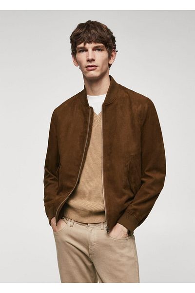 MANGO Man Bomberjacke in Wildlederoptik