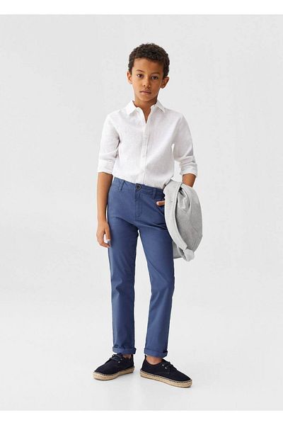 MANGO Kids Pantaloni portocalii pentru copii