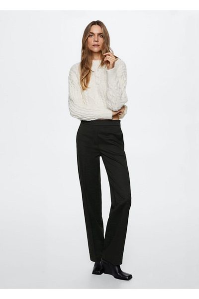 MANGO Woman Checked Straight Cut Trousers
