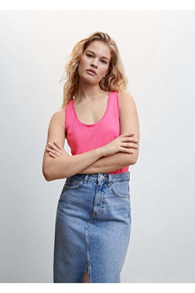 MANGO Woman Pamuklu Askılı Bluz