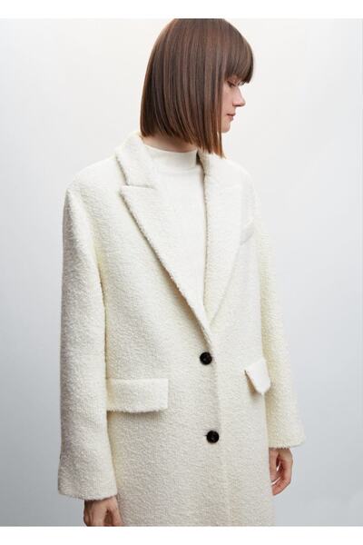 MANGO Woman Curly Woolen Coat