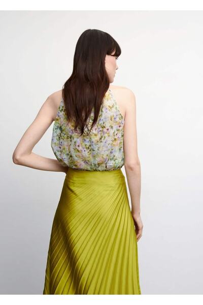 MANGO Woman Halter Yaka Bağ Detaylı Bluz