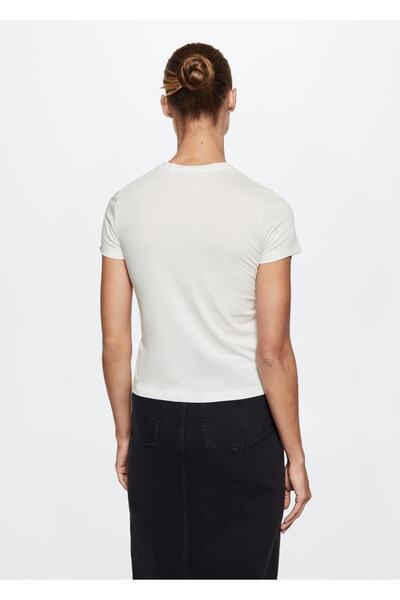 MANGO Woman Message Embroidered Solidarity T-Shirt