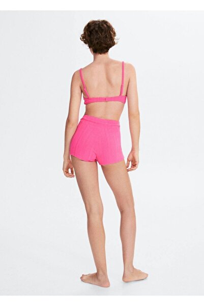 MANGO Woman Çizgili Dokulu Şort