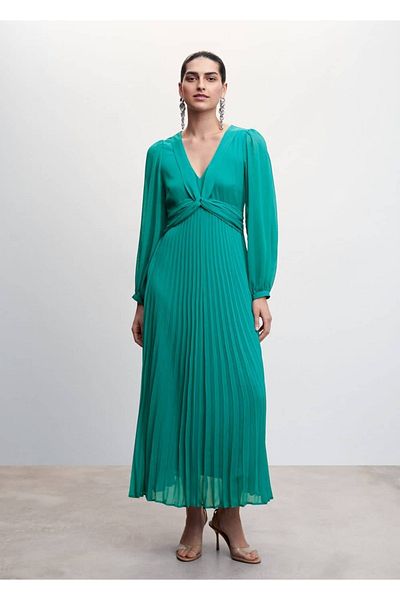 MANGO Woman Pleated Detailed Dress