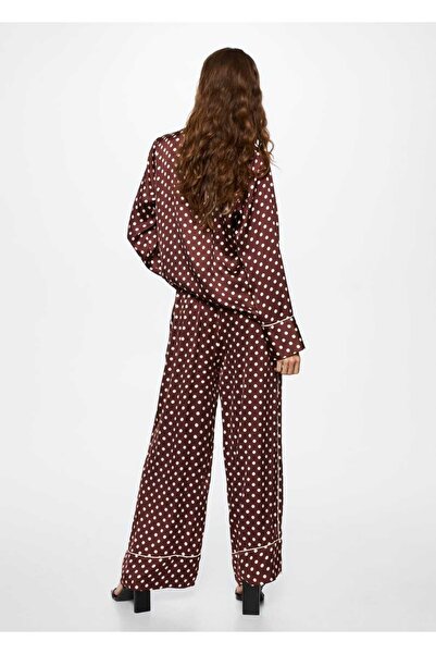 MANGO Woman Puantiyeli Saten Pantolon