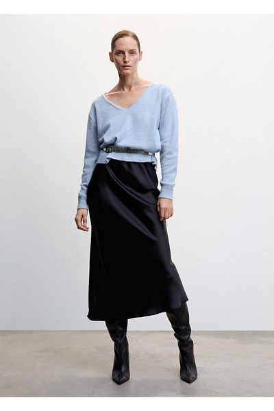 MANGO Woman Tricotaj cu decolteu în V Pulover Design