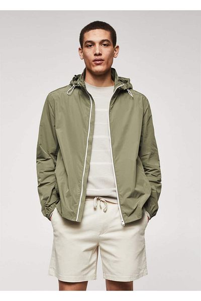 MANGO Man Αδιάβροχο Anorak με κουκούλα