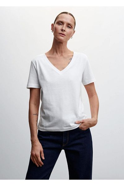 MANGO Woman Tricou esențial din bumbac