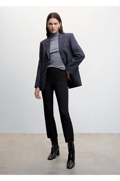 MANGO Woman Straight Cut Short Leg Trousers
