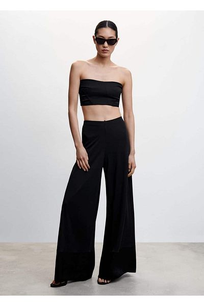 MANGO Woman Bandeau Style Paneled Blouse