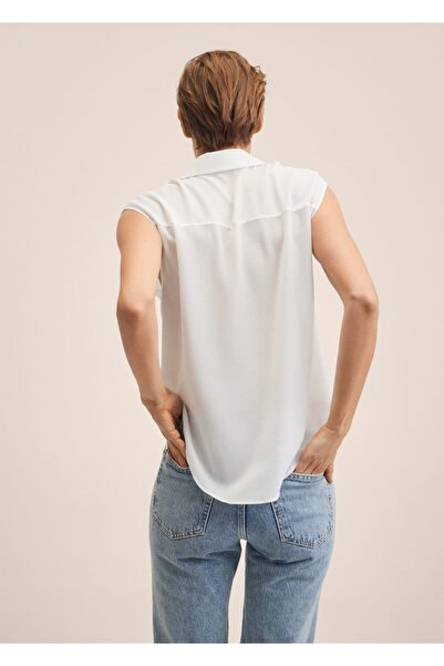 MANGO Woman Dokulu Askılı Bluz