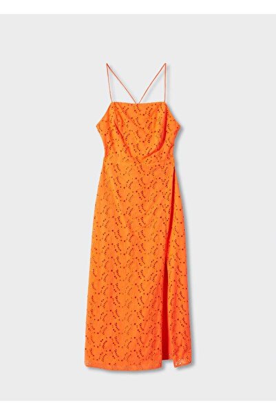 MANGO Woman Yırtmaçlı Ajur Örgü Elbise