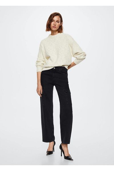 MANGO Woman Textured Round Neck Sweater