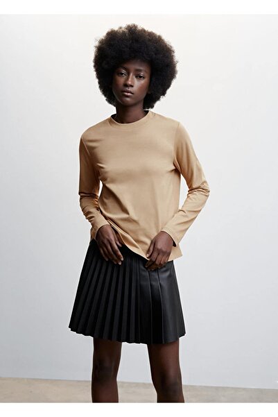 MANGO Woman Μακρυμάνικο βαμβακερό μπλουζάκι