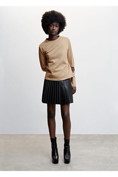 MANGO Woman Μακρυμάνικο βαμβακερό μπλουζάκι