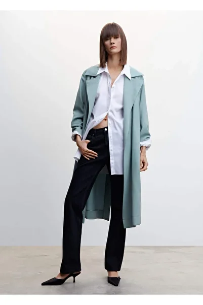 MANGO Woman Trenchcoat mit drapiertem Kragen