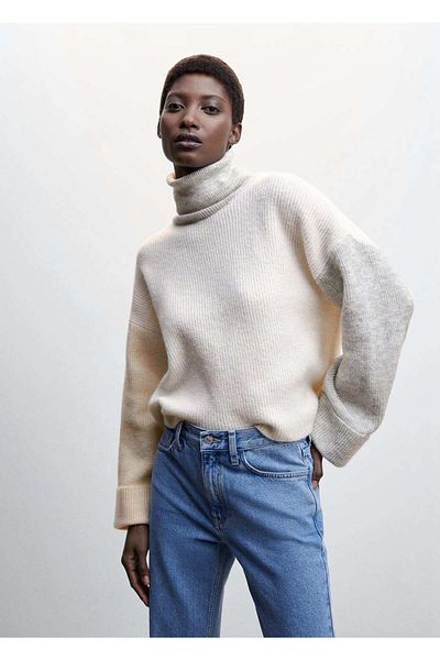 MANGO Woman Mixed Piece Knit Sweater