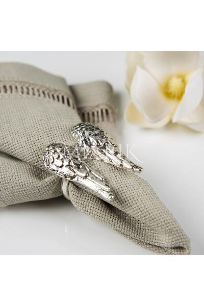 MIARIK DESIGN & DEKORASYON Döküm 6’lı Melek Kanadı Peçete Halkası Peçete Yüzü...