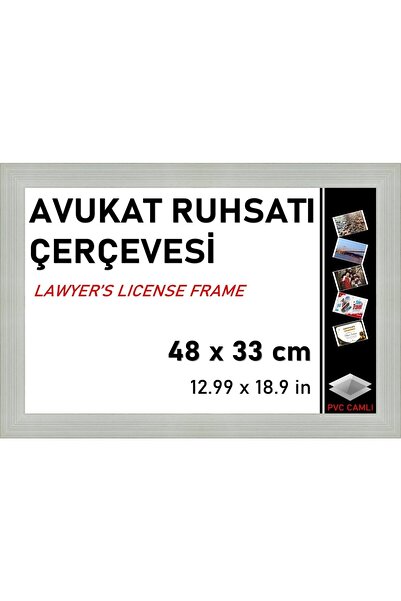 Mirglart 30mm White Document Lawyer License Frame with PVC Glass - 48 x 33 cm