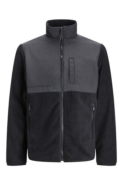 Jack & Jones Jacke MARVIN Fleecejacke mit Stehkragen und Reißverschluss aus Materialmix