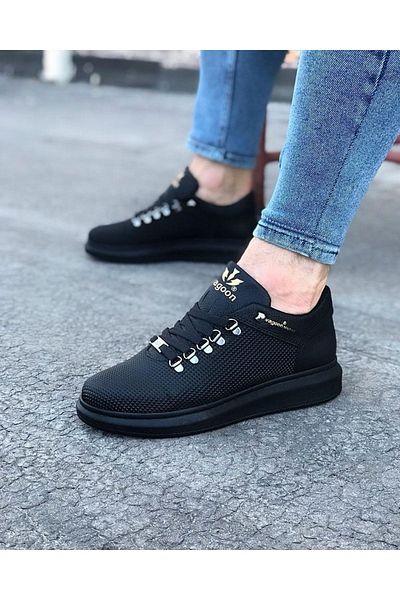 Joy Man J047 Pantof casual pentru bărbați, cu talpă ortopedică, cu șireturi, ST Negru