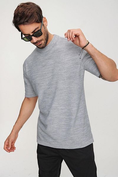 CHUBA Ανδρικό πλεκτό μπλουζάκι Oversize Grey 20w188