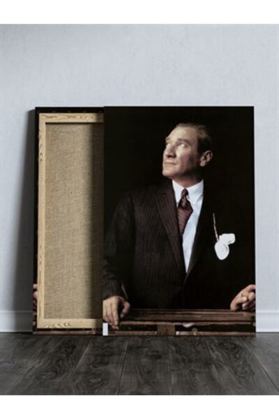 KanvasSepeti Μουσταφά Κεμάλ Ατατούρκ Ασπρόμαυρος Πίνακας Καμβά