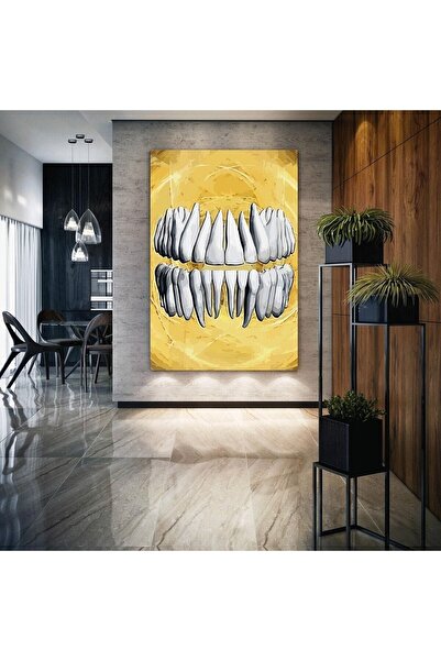 Tuval Sepeti Decor Polyclinică Dentală Sănătatea Bucală Dinți Albi Dentari Pi...