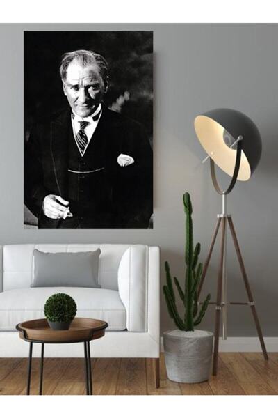 KanvasSepeti Atatürk Siyah Beyaz Takım Elbiseli Kanvas Kanvas Canvas Tablo