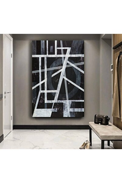 KanvasSepeti Siyah Beyaz Geometrik Desen Kanvas Kanvas Canvas Tablo