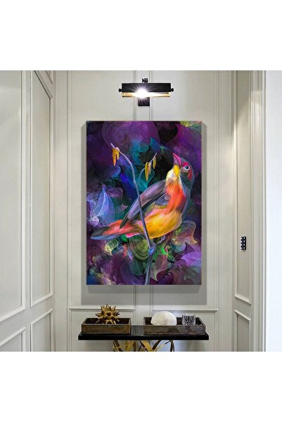 Tablo Deposu Yağlı Boya Görünümlü Modern Kuş Kanvas Gülen Tablo