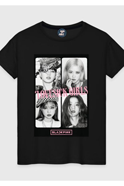 RYO FASHİON BLACK PINK GROUP Παιδικό μπλουζάκι με στάμπα και κοντά μανίκια, Μ...