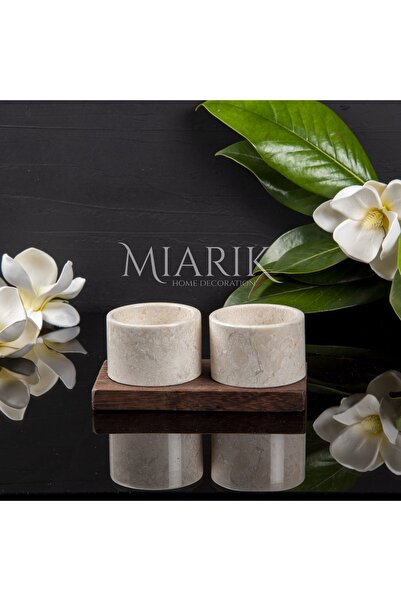MIARIK DESIGN & DEKORASYON Dekoratif Bej Mermer Baharatlık
