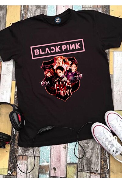 RYO FASHİON BLACK PINK GROUP Παιδικό μπλουζάκι με στάμπα και κοντά μανίκια, Μ...
