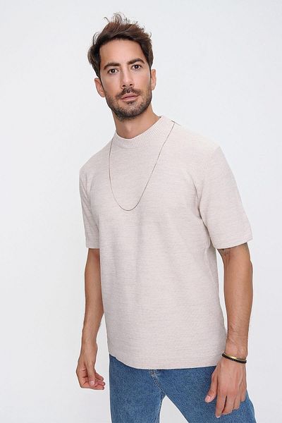 CHUBA Ανδρικό πλεκτό μπλουζάκι Oversize Beige 20w188