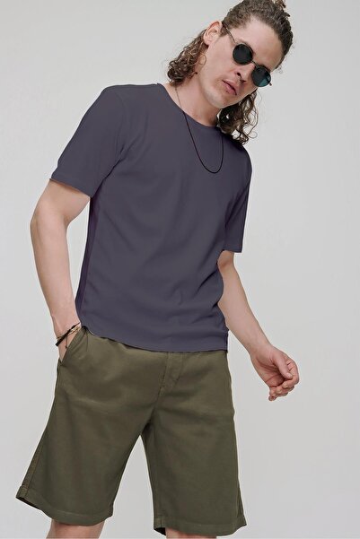 CHUBA Ανδρικό μπλουζάκι Anthracite Premium Crew Neck Textured Regular Fit Bas...