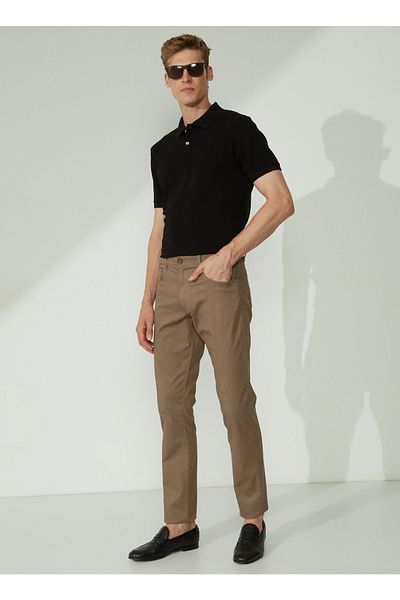 ALTINYILDIZ CLASSICS Ανδρικό μπλουζάκι Altınyıldız Classics Polo με λαιμόκοψη μαύρο 4A9000000001