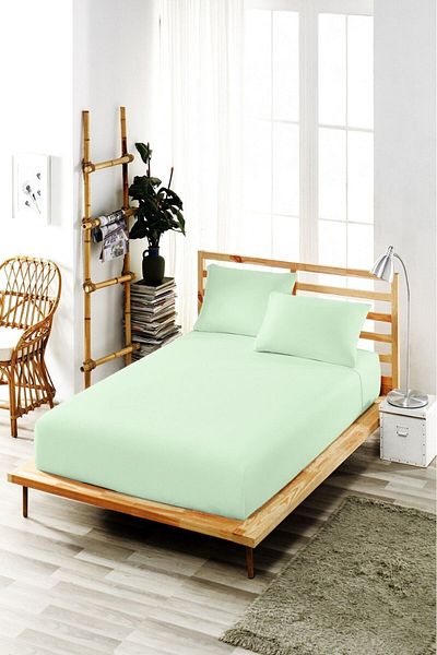 ELY PARKER Elastic Sheet Set (Duvet Cover Fabric) with Cotton-Pillowcase, Double or Single