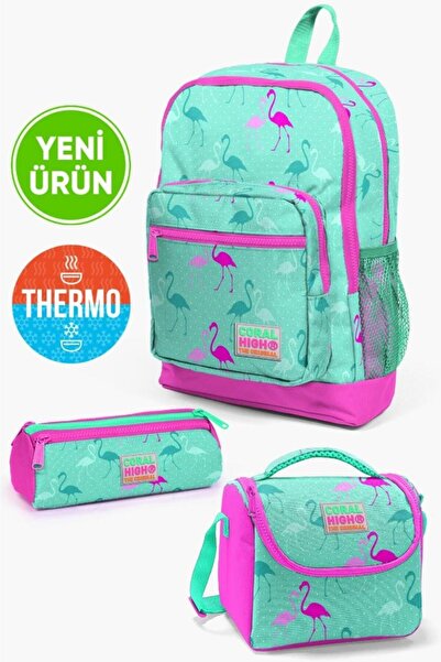 Coral High حامل أقلام فلامينغو أخضر مائي وردي نيون للأطفال، تغذية، مجموعة حقا...