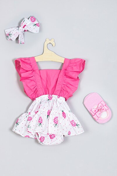 ADABEBEK Frilly Pineapple Patterned Ballerina Socks Set