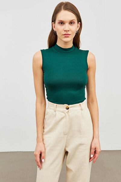 woreys Petrol Mavisi Düz Kolsuz Body