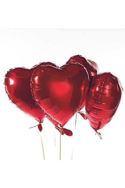 NONYA Heart Balloon Red Foil 60 cm 5 Pieces
