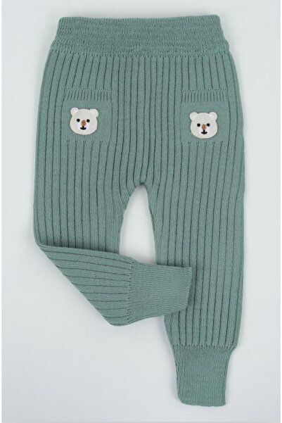 Sparrow Laurel Mint Ayı Figürlü Unisex Çocuk Alt Tayt