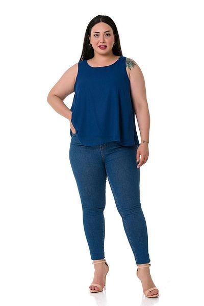 DISENTIS MODEST Μπλούζα σιφόν Navy Blue με λεπτομέρεια στην πλάτη γραβάτας