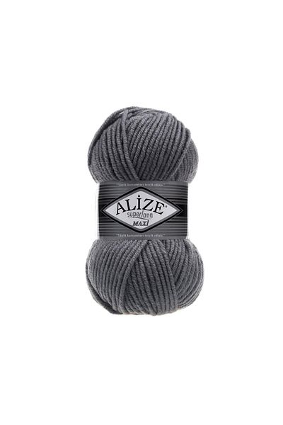 Alize Κάρβουνο Γκρι Superlana Maxi Πλεκτό Σχοινί 087