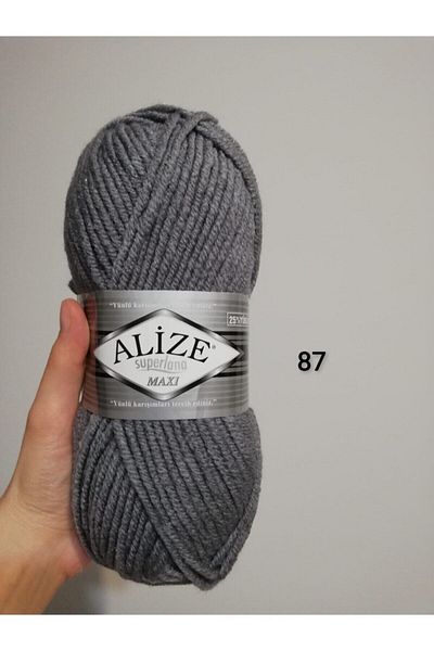 Alize Κάρβουνο Γκρι Superlana Maxi Πλεκτό Σχοινί 087