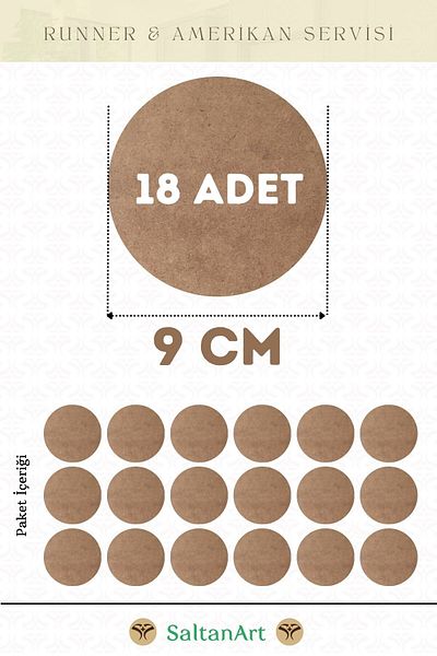 SaltanArt 9 εκ. Διάμετρος 18 τμχ Φόρτες American Service Runner MDF Drolit Magnet Six Ξύλο 3 χιλιοστά (2,7 χιλιοστά) Πάχος