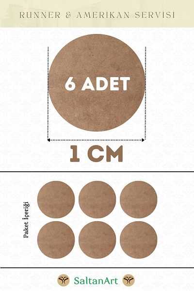 SaltanArt 1 εκ. Διάμετρος 6 τμχ Φόρτες American Service Runner MDF Drolit Magnet Six Ξύλο 3 χιλιοστά (2,7 χιλιοστά) Πάχος