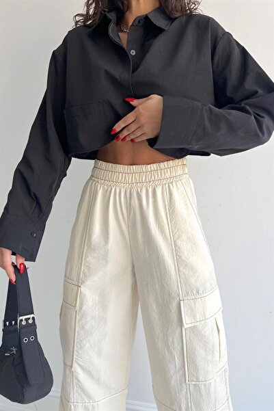 Lady Pixie Pantaloni cargo din fire contrastante pentru femei